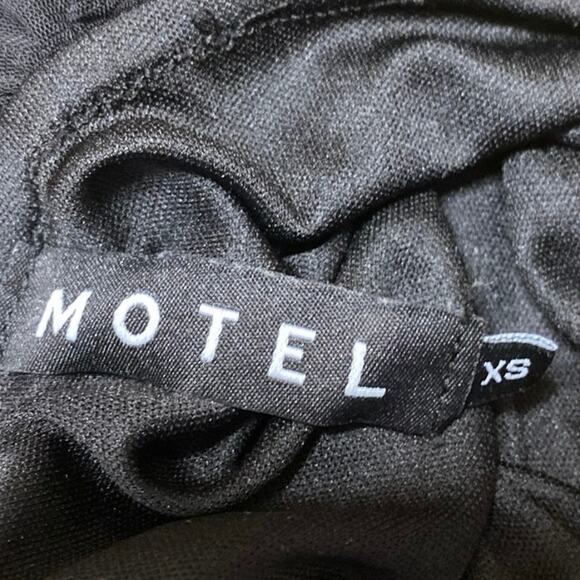 Motel Black Sleeveless Floral Jacquard Ruffle Cami Tank Mini Bodycon Dress XS - Picture 4 of 5